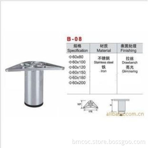 electroplated and polished high quality stainless steel sofa foot